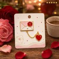 Valentinstag Liebesbrief-Brosche Herz-Charm Weiche Emaille-Anstecknadel Liebes-Schmuck Großhandel Anstecknadeln Kundenspezifische Metallabzeichen OEM-Fabrik