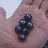Perle d'eau douce noire teinte, à fort lustre, pour la création de bijoux DIY