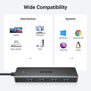 Ugreen USB 3.0 HUB, 4 cổng USB một Splitter siêu mỏng USB Expander cho chuột, bàn phím, ổ đĩa flash, U đĩa, máy in - Product Image 5