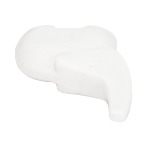 Statuetta di elefante con il tronco in alto, scultura in marmo bianco per decorare casa e ufficio - Product Image 6