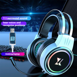 EWEADN X8 7.1 ערוץ סראונד אוזניות חוטיות מעל האוזן LED ביטול רעשים אוזניות גיימינג עם מיקרופון - Product Image 3