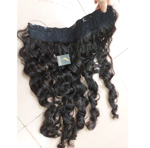 Cabello camboyano virgen súper doble dibujado sin costuras para extensiones de clip de Halo cabello vietnamita de Vietnam - Product Image 1