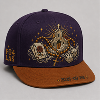Cappello Snapback con Visiera Curva, Stampa Personalizzata, 5 Pannelli, Stile Trucker, Frontale in Schiuma, Rete Traspirante, Streetwear Urbano West Coast Gothic Chicano, Vendita all'Ingrosso