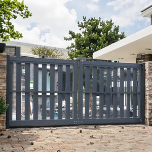 Porte d'entrée automatique intelligente en alliage d'aluminium pour hôtels et villas modernes Porte d'entrée extérieure coulissante avec cadre en acier - Product Image 4