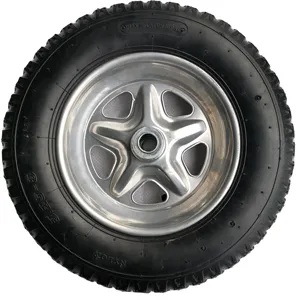 3.25-8 lug padrão pneumática roda de borracha com jante de estrela de prata