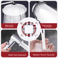 Ensemble de douche en acier inoxydable pour usage domestique, système de salle de bain complet, pommeau de douche rotatif et réglable, dispositif de douche à effet pluie surpuissant