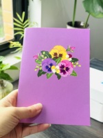 Carte de vœux 3D exquise avec panier de fleurs pop-up pour la fête des mères, carte artisanale pour exprimer votre amour pour maman