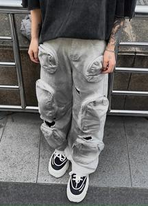 Tailor's New Summer Design Jeans déchirés en <span class=keywords><strong>toile</strong></span> décontractée pour hommes Loose Hip-hop Street Wash avec un style tendance - Product Image 2