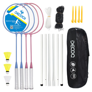 Ensemble de <span class=keywords><strong>badminton</strong></span> portable pour entraînement en plein air pour 4 raquettes en fer professionnelles <span class=keywords><strong>avec</strong></span> poignée légère couverture en carbone souple Type d'infraction Sports - Product Image 1