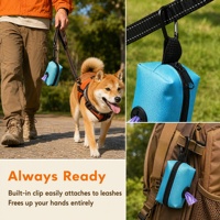 Porte-sacs à déjections canines de luxe en caoutchouc personnalisé Mito, avec mousqueton, étanche, en tissu Oxford, distributeur portable de sacs à déjections pour animaux de compagnie, logo personnalisé
