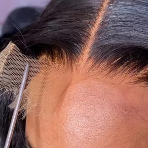 Парик с HD-кружевной вставкой 13x6 из натуральных необработанных человеческих волос с сохраненной кутикулой, без клея, для чернокожих женщин - Product Image 5