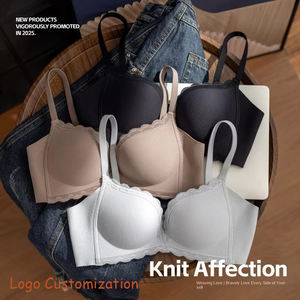 <span class=keywords><strong>Reggiseno</strong></span> in nylon senza ferretto, personalizzabile con logo, sexy, con imbottitura push-up per seno piccolo, in pizzo, tinta unita, confortevole, anti-cedimento, senza cuciture visibili. - Product Image 1