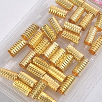 Perles et manchettes en or et argent pour tresses synthétiques, accessoires de décoration pour cheveux en dreadlocks, vente en gros