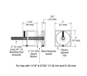 SUS304/316/2205 cepillado/negro mate/riel de vidrio de latón satinado separador redondo y cuadrado - Product Image 5