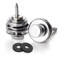 Bouton de sangle de verrouillage antidérapant de qualité supérieure chromé avec blocs de sangle pour guitare électrique basse