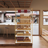 Yiree fer usine détail boulangerie cadre métallique plancher pain présentoir et étagères avec paniers plateau