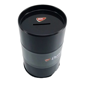 Food Grade Cheap Custom Promotional Christmas Kids Gift Money Box Piggy Bank Coin Tin Round Metal Tin Coin Bank