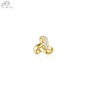 Grossiste de bijoux fins de Hong Kong, nouvelle collection de pendentifs en or massif 18 carats avec diamants naturels, série nœuds entrelacés, cadeau pour femme. - Product Image 1