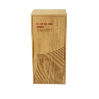 Boîte à vin en bois de chêne naturel avec doublure EVA, logo personnalisé, charnière dorée, boîte pour une seule bouteille de vin, pour collection de whisky et cadeau de fête haut de gamme