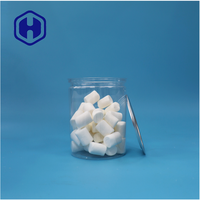 Emballage alimentaire rond de 950 ml, facile à ouvrir, étanche, sans BPA, en PET de qualité alimentaire, pot en plastique vide pour bonbons et en-cas