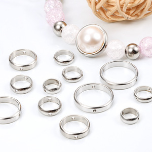 Anello a doppio foro in acciaio inossidabile con placcatura PVD oro 18K e argento, da 8mm, 10mm, 12mm, 14mm, a forma di cerchio rotondo, per montaggio <span class=keywords><strong>perline</strong></span> - Product Image 1
