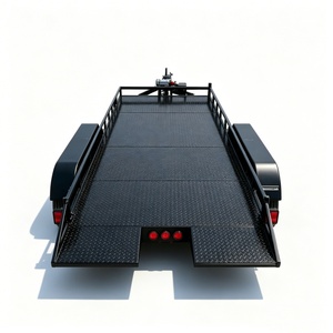 <span class=keywords><strong>Remorque</strong></span> porte-voitures robuste en acier 7x16 pieds à double essieu avec rampes pliables, capacité de 3000 kg pour le transport de VTT et de véhicules - Product Image 2