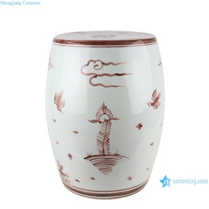 RZSX42 الشب الأحمر الصنوبر رافعة تصميم الخزف كرسي منزلي مقعد السيراميك حديقة طبل البراز - Product Image 2