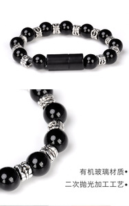 Cable de Carga KINGGARD de 23 cm Tipo-C/Micro USB con Cuentas Plateadas, Material ABS, Conductor de Cobre Estañado, Brazalete - Product Image 4