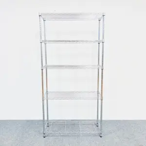 Customized Size NSF Wire Shelving Chrome Zinc Plating Epoxy Coated 5 Layers DIY Style Wire Shelf Rack