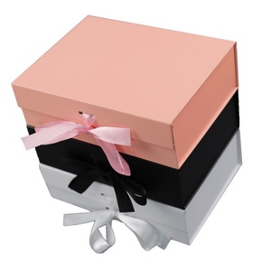 Collapsible <b>Magnetic</b> <b>Gift</b> <b>Box</b> Rigid Cardboard Custom Logo Recyclable Ribbon Decor MOQ 100pcs for <b>Gift</b> Packaging - Product Image 2