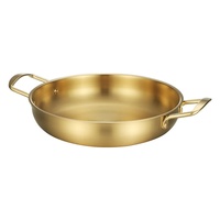 Marmite à soupe coréenne en acier inoxydable 304 doré, double poignée, compatible induction, pour restaurant, hôtel, traiteur