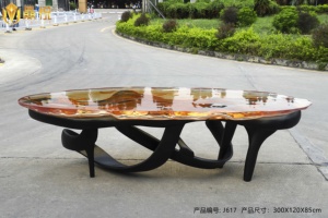 Jingyue Tùy Chỉnh Nhựa Trong Suốt Đồ Nội Thất Sang Trọng Hiện Đại Nhân Tạo Tuyệt Đẹp Thanh Lịch Bàn Trà Trang Trí Handmade Điêu Khắc - Product Image 5