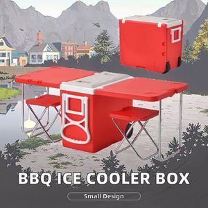 Glacière Pliable Écologique 28L pour Camping, Pique-nique, Barbecue, Rouge, 5 Jours de Conservation de la Glace, Logo Personnalisé - Product Image 2