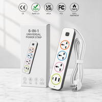 Multiprise universelle 2m 110-250V de haute qualité avec 3 prises, résistance au feu et 2 ports USB, personnalisable en usine