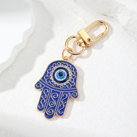 2025 mode main de Fatima chanceux turc bleu oeil porte-clés coeur forme bleu yeux suspendus sac suspendu décoration sac breloque