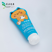 Tube souple vide en PE bleu pour cosmétiques pour enfants, 30-80 ml, 30 mm, avec bouchon à vis brillant à motif de dessin animé, pour emballage de shampoing, après-shampoing et soins de la peau