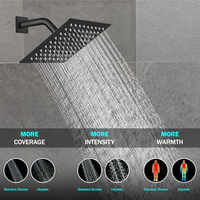 Ensemble de douche carré avec pommeau et poignée, système de douche pluie en acier inoxydable pour salle de bain