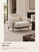 Fauteuil d'appoint moderne rembourré avec dossier incurvé pour salon ou coin lecture