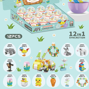 ไข่ไก่บรรจุของเล่น 12 ฟอง พร้อมตัวต่อดอกไม้ DIY 157 ชิ้น สำหรับของชำร่วยงานปาร์ตี้ ล่าไข่อีสเตอร์ และของเล่นเสริมพัฒนาการ - Product Image 6