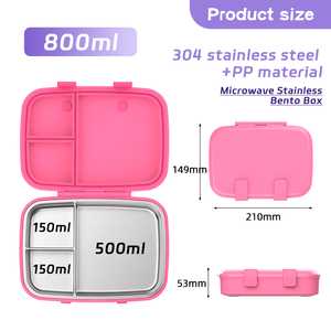 Aohae thép không gỉ 304 Hộp Ăn Trưa thân thiện với môi trẻ em trường Hộp Ăn Trưa kích thước lớn cho người lớn với <span class=keywords><strong>PP</strong></span> con dấu nắp - Product Image 6