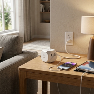 Multipresa con Cavo Integrato da 1,8 Metri, Presa US, <span class=keywords><strong>Cubo</strong></span> <span class=keywords><strong>di</strong></span> Alimentazione da 1875W con USB e Type-C, Caricatore Domestico - Product Image 4