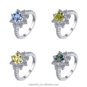 Anel de Moissanite de Alta Qualidade 1ct em Prata S925 com Diamante Preto Arco-Íris Rosa Colorido 18k Joias de Noivado Anéis de Moissanite - Product Image 4