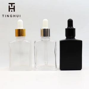 Custom Printed logo Square 30ml <b>50ml</b> 100ml Black/gold/white Oil Dropper <b>Bottle</b> clear Frosted <b>Bottles</b> with Dropper - Product Image 6