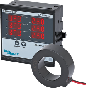 Medidor de Energía Digital Inteligente Trifásico Samwha-Dsp SEM-250D con 3 C.T Externos, Muestra la Secuencia de Fases - Product Image 1