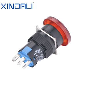16mm 5V 12V 24V 220V vuông tròn dẫn đẩy nút chuyển đổi đèn tạm thời đẩy nút chuyển đổi tự khóa 3A/250V Công Tắc Điện - Product Image 5