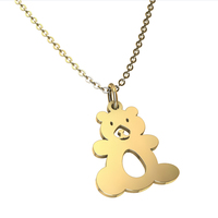 Ours collier bijoux accesorio mujer or ours pendentif joyer un acero inoxidable moda 316l edelstahl 18k or kett bijoux