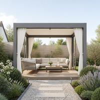 Pergola en aluminium écologique, couverture imperméable, gazebo d'extérieur, écran d'ombrage, cadre thermolaqué, traitement naturel, balcon