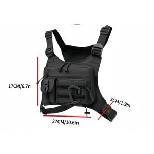 กระเป๋าคาดอกกันน้ำเสื้อกั๊กอเนกประสงค์ปรับได้สำหรับผู้ชายและผู้หญิงพร้อมซิบรูดอุปกรณ์ทนทาน - Product Image 6