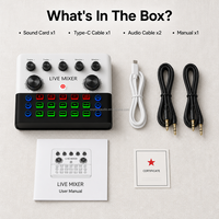 Carte son F993 directe usine, 7 modes de scène, 10 effets, interface audio OTG pour suppression du bruit sans fil/filaire