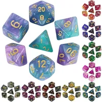Ensemble de dés Galaxy DND Nebula pour les jeux de rôle Dungeon and Dragons D&D RPG, 7 dés polyédriques